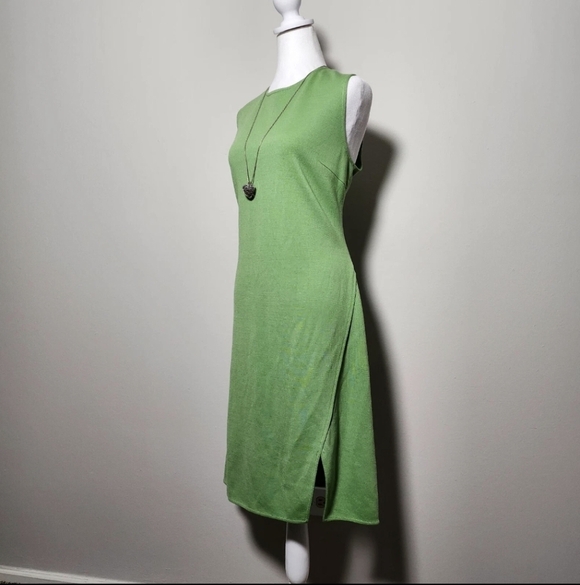 NWT ST. JOHN Bamboo Green Timeless Classy Office Siren Wool Dress MSRP $795 - Picture 2 of 14